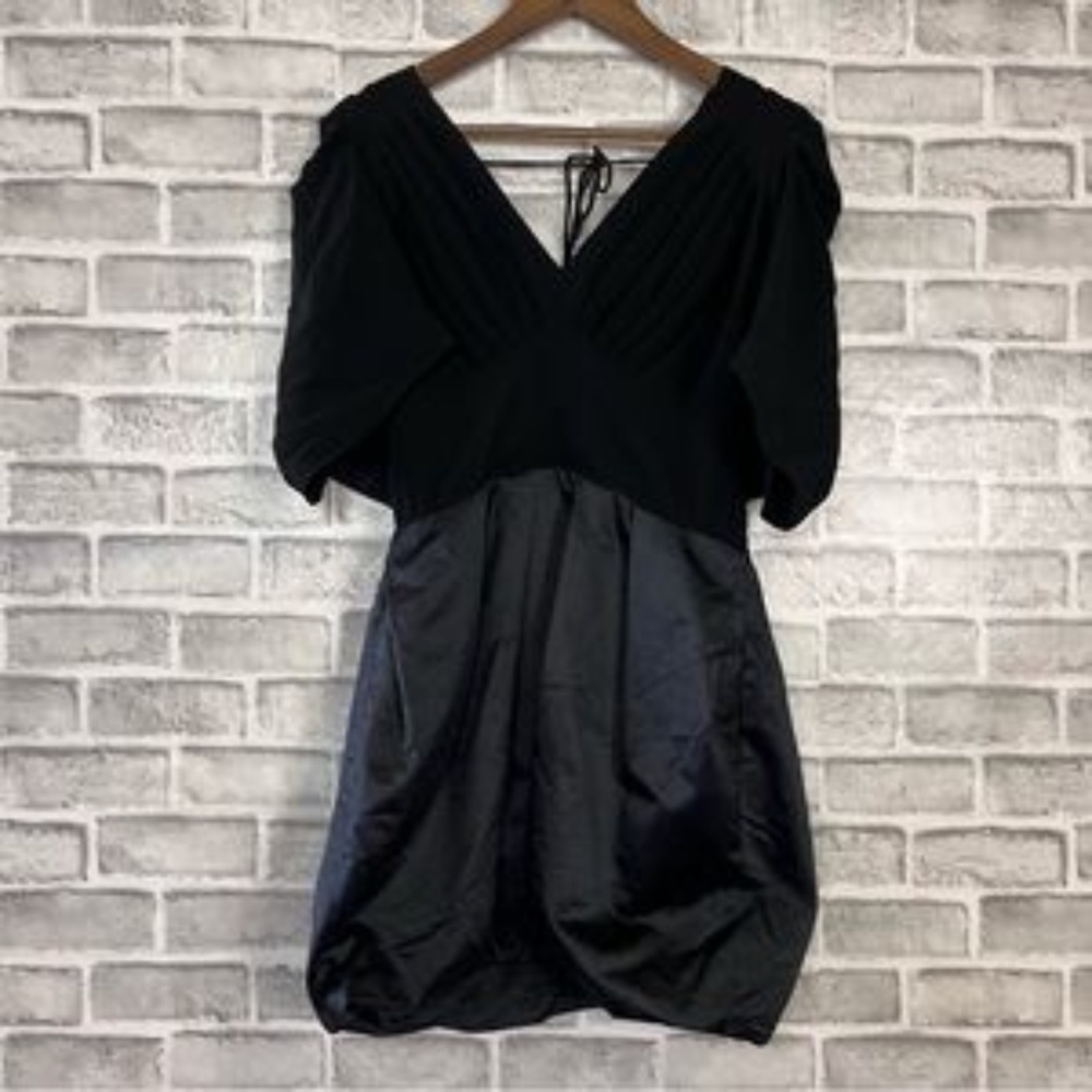 BCBG MAXAZRIA RUNWAY Black Open Back Bubble Dress, Size 2